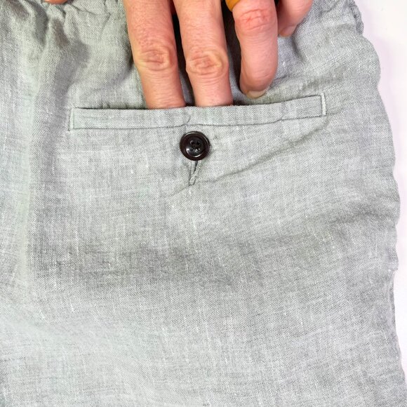 J.Crew Men's S Dock Short in Baird McNutt Irish Linen Pull-On Grey - Picture 6 of 10